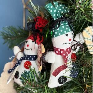 Snowmen Fabric Sewn Garland